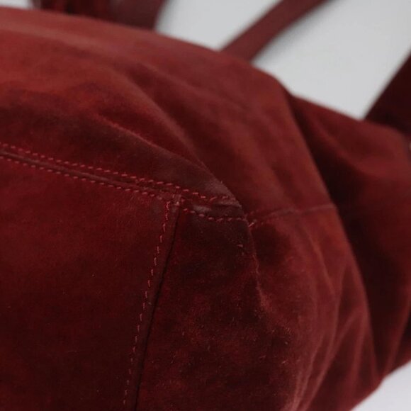 CHANEL Shoulder Bag Suede Red CC - Picture 11 of 15